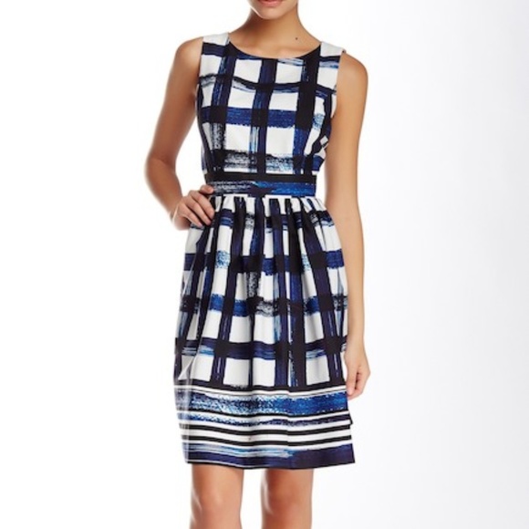 Eliza J Dresses & Skirts - Eliza J. Sleeveless Windowpane Fit & Flare Dress